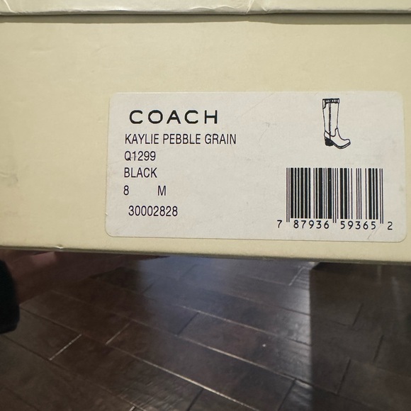 Coach Kaylie Pebble Grain black leather boots - Picture 6 of 12